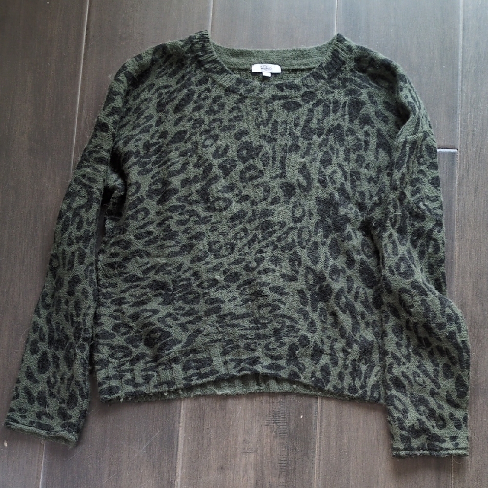Rails Dark Cheetah Cropped Sweater